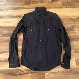 Ben Sherman Navy Blue Western Pearl Snap Shirt